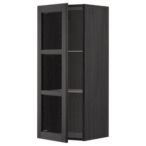 METOD, wall cabinet w shelves/glass door, 594.668.55