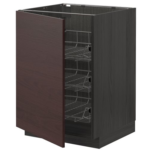 METOD, base cabinet with wire baskets, 60x60 cm, 594.686.37