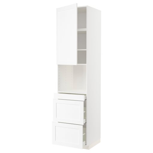 METOD, high cabinet for microwave combi with door/3 drawers, 60x60x240 cm, 594.733.61