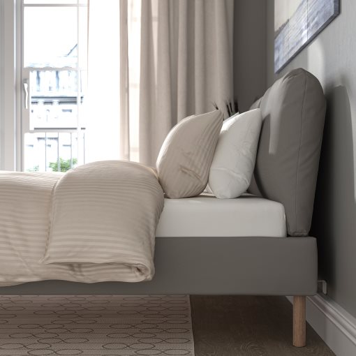 SAGESUND, upholstered bed frame, 140x200 cm, 594.965.17