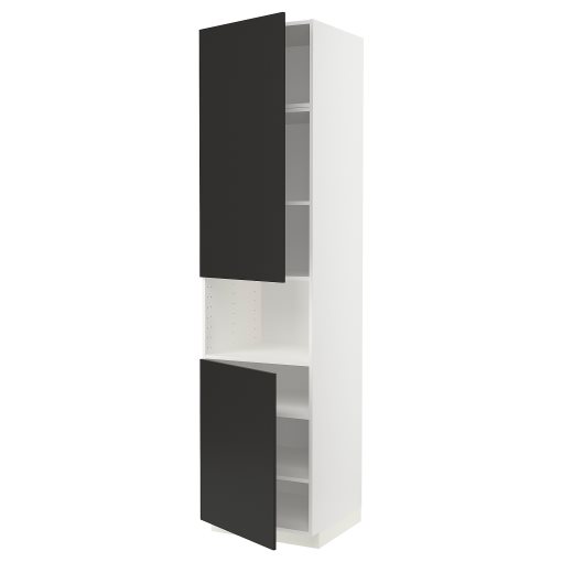METOD, high cabinet for microwave with 2 doors/shelves, 60x60x240 cm, 594.987.57