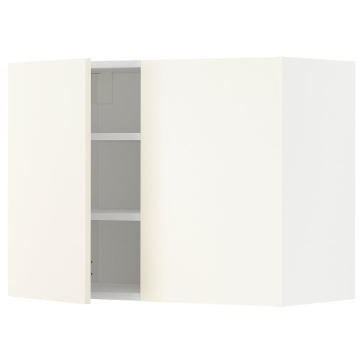 METOD, ντουλάπι τοίχου με ράφια/2 πόρτες, 80x60 cm, 595.072.62