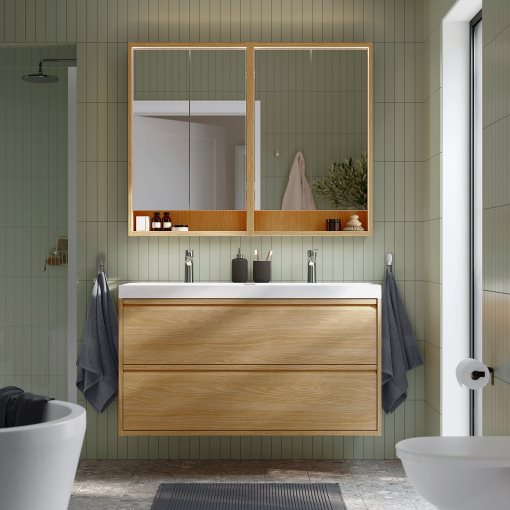 ANGSJON/BACKSJON, wash-stand with drawers/wash-basin/taps, 120x48x69 cm, 595.140.12