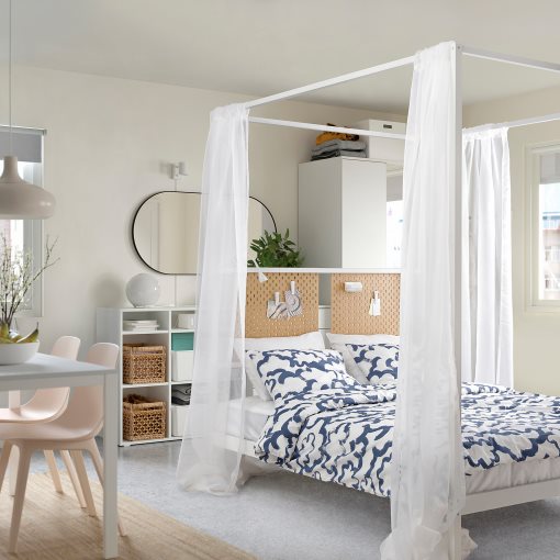VITARNA, four-poster bed frame/pegboard, 140x200 cm, 595.563.37
