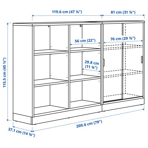 TONSTAD, storage combination, 201x37x116 cm, 595.717.57