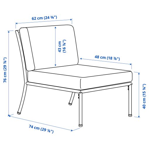 SEGERÖN, seat section for modular sofa, outdoor, 595.784.19