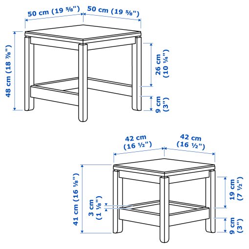 HAVSTA, nest of tables, set of 2, 604.042.01