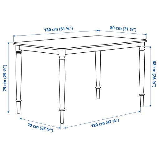DANDERYD, dining table, 130x80 cm, 604.431.46