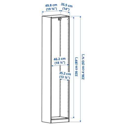PAX, wardrobe frame, 50x35x236 cm, 604.582.13