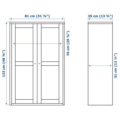HAVSTA, glass-door cabinet, 81x35x123 cm, 605.292.63