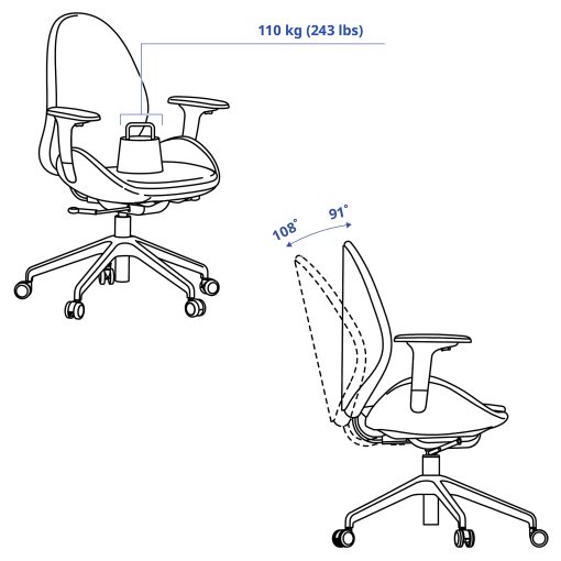 HATTEFJÄLL, office chair with armrests, 605.389.60