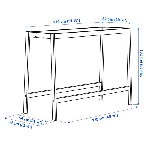 MITTZON, underframe for conference table, 140x68x103 cm, 605.445.36