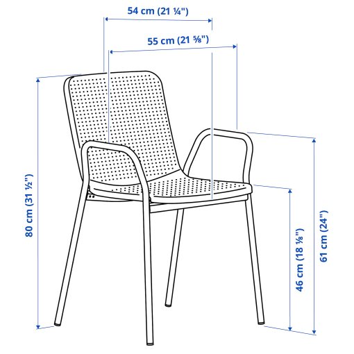 TORPARÖ, chair with armrests, outdoor, 605.954.08