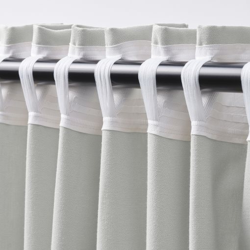 GINSTMOTT, curtains with heading tape/1 pair, 145x300 cm, 605.971.67