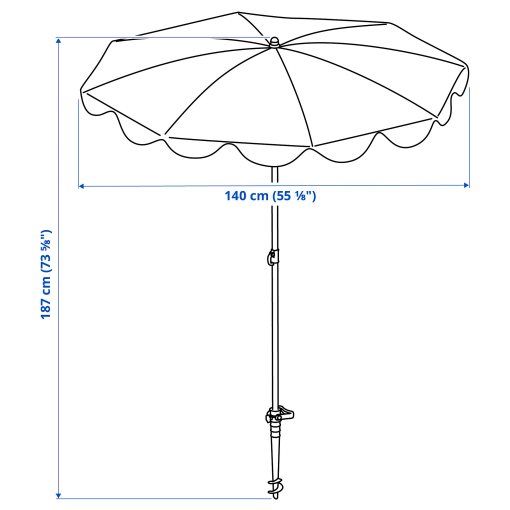 STRANDÖN, ομπρέλα ήλιου, 140 cm, 606.004.62