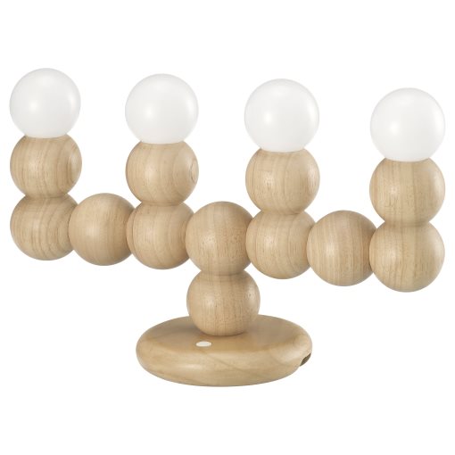 STRÅLA, candelabra with built in LED light source, battery-operated/white, 606.066.47