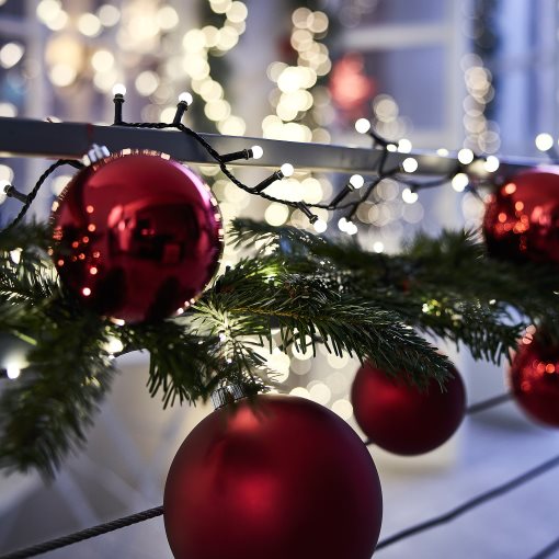 STRÅLA, γιρλάντα φωτισμού με ενσωματωμένο φωτισμό LED/εξωτερικού χώρου/μπάλα, 13 m, 606.332.07