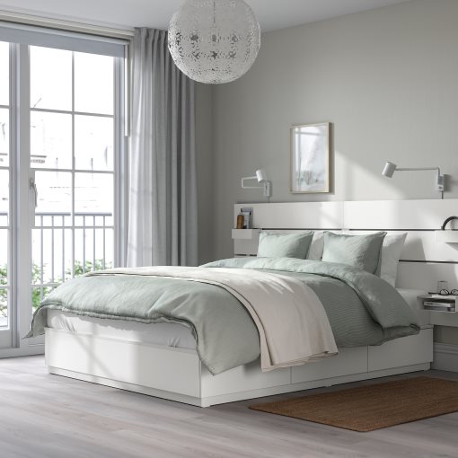NORDLI, bed with storage and headboard, 160x200 cm, 692.414.22
