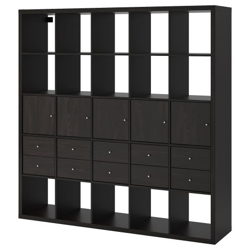 KALLAX, shelving unit with 10 inserts, 182x182 cm, 692.783.35