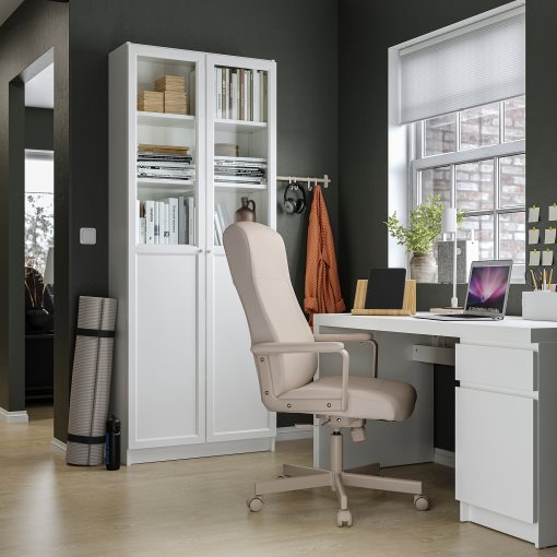 BILLY/OXBERG, bookcase with doors, 80x30x202 cm, 692.817.76