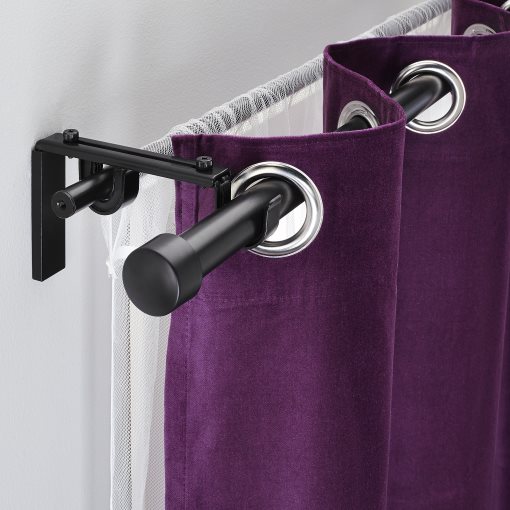 RACKA/HUGAD, double curtain rod combination, 120-210 cm, 693.995.87