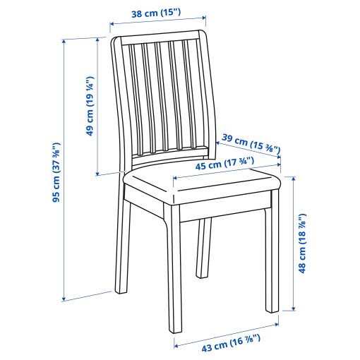 EKEDALEN/EKEDALEN, τραπέζι και 6 καρέκλες, 180/240 cm, 694.294.24