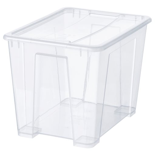 SAMLA, box with lid, 39x28x28 cm/22 l, 694.408.22