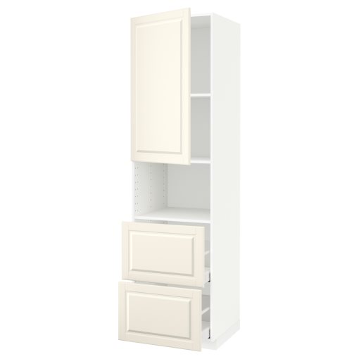 METOD, high cabinet for microwave with door/2 drawers, 60x60x220 cm, 694.616.40