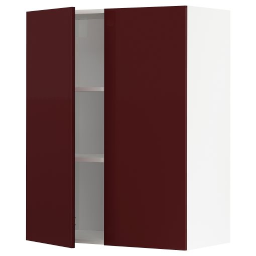 METOD, wall cabinet with shelves/2 doors, 80x100 cm, 694.625.26