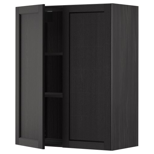 METOD, wall cabinet with shelves/2 doors, 80x100 cm, 694.663.55