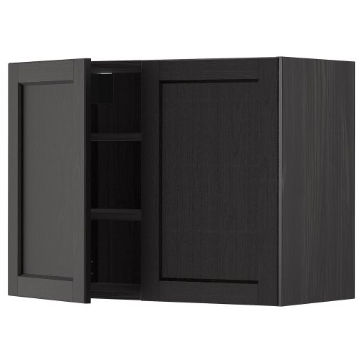 METOD, wall cabinet with shelves/2 doors, 80x60 cm, 694.664.40
