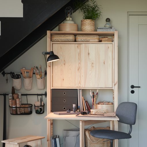 IVAR, 1 section/foldable table/sliding door, 89x30x179 cm, 694.695.18