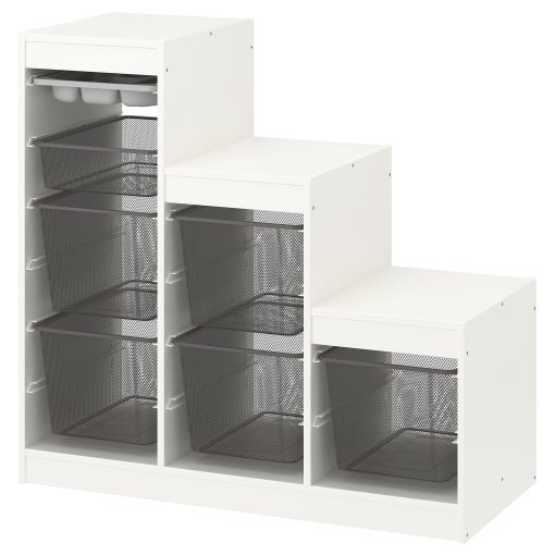 TROFAST, σύνθεση αποθήκευσης με κουτιά/δίσκο, 99x44x94 cm, 694.808.70