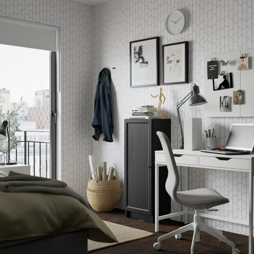 BILLY/OXBERG, bookcase with door, 40x30x106 cm, 694.832.89