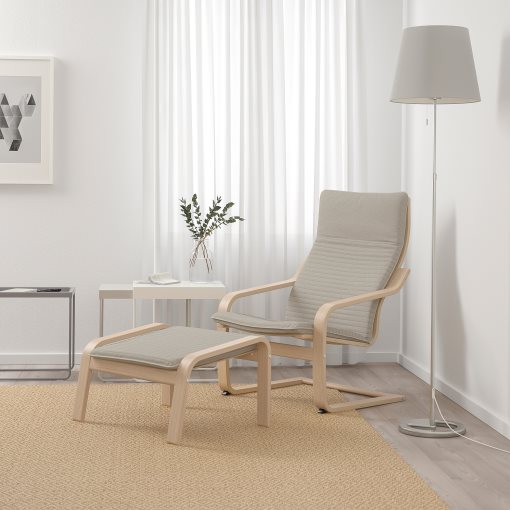 POÄNG, armchair and footstool, 694.842.22
