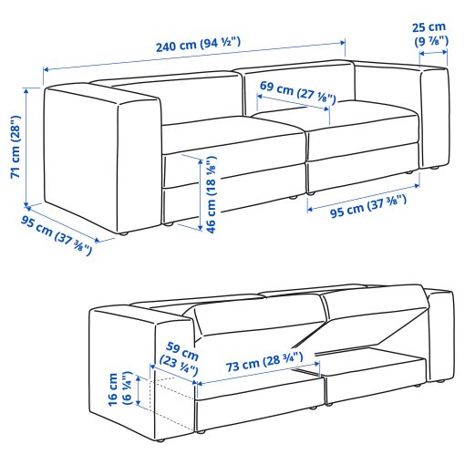JÄTTEBO, 3-seat modular sofa, 694.851.27