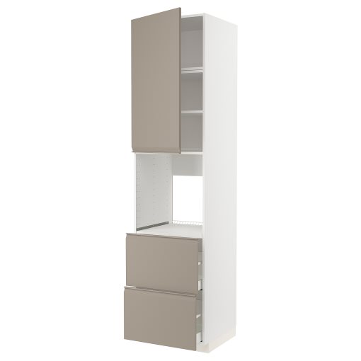 METOD, high cabinet for oven with door/2 drawers, 60x60x240 cm, 694.920.62