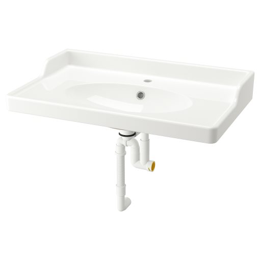 RUTSJON, wash-basin with water trap, 82x49 cm, 695.167.65
