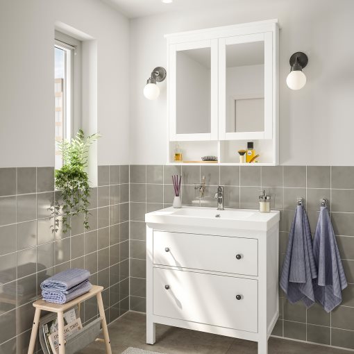 HEMNES/ORRSJON, wash-stand with drawers/wash-basin/tap, 82x49x89 cm, 695.467.91