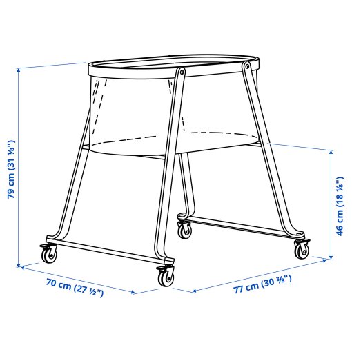 ALSKVARD, bassinet with mattress, 40x73 cm, 695.560.06