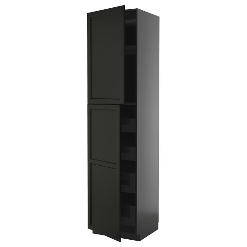 METOD/KNIVSHULT, high cabinet with 2 doors/4 drawers, 60x60x240 cm, 695.895.25