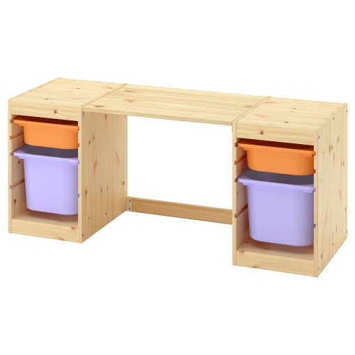 TROFAST, desk with storage boxes, 124x44x52 cm, 696.138.70