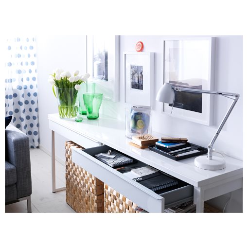 BESTA BURS, γραφείο/γυαλιστερό, 120x40 cm, 702.453.39