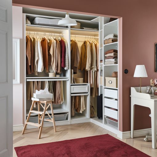 PAX, add-on corner unit with 4 shelves, 53x58x201 cm, 703.469.32