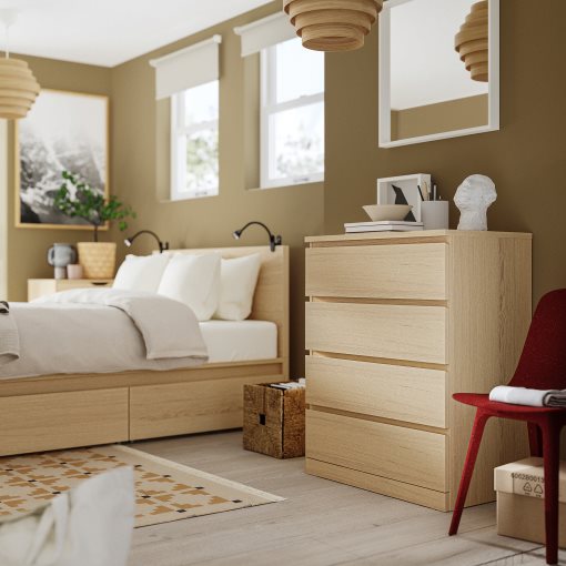 MALM, συρταριέρα με 4 συρτάρια, με ενισχυμένο σκελετό, 704.035.74