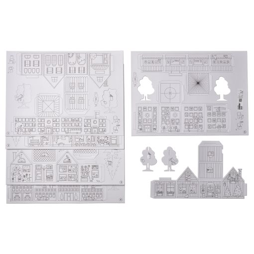 MÅLA, 10-pc cardboard town template set, 704.953.47