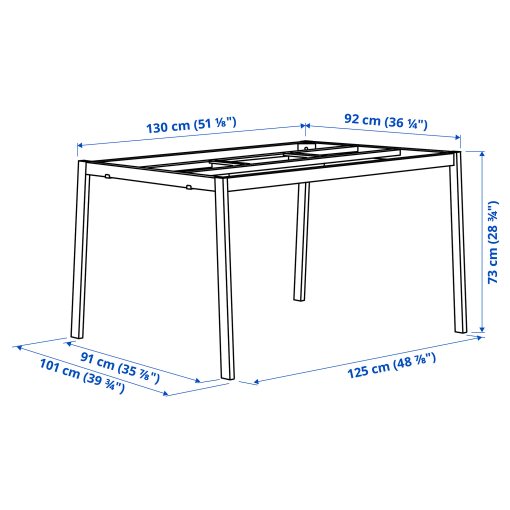 MITTZON, underframe for conference table, 140x108x73 cm, 705.445.26