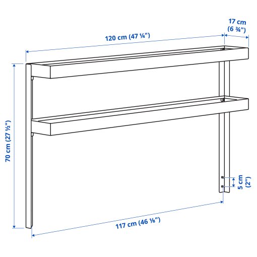 BATSKAR, add-on unit with shelves/outdoor, 120x70 cm, 705.533.99