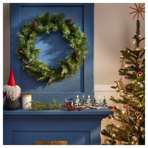 VINTERFINT, artificial wreath/in/outdoor/pine cone, 60 cm, 705.621.34