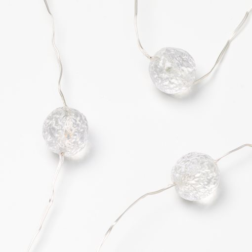 STRÅLA, lighting chain with built-in LED light source/30 lights//iceball/battery-operated, 705.626.81